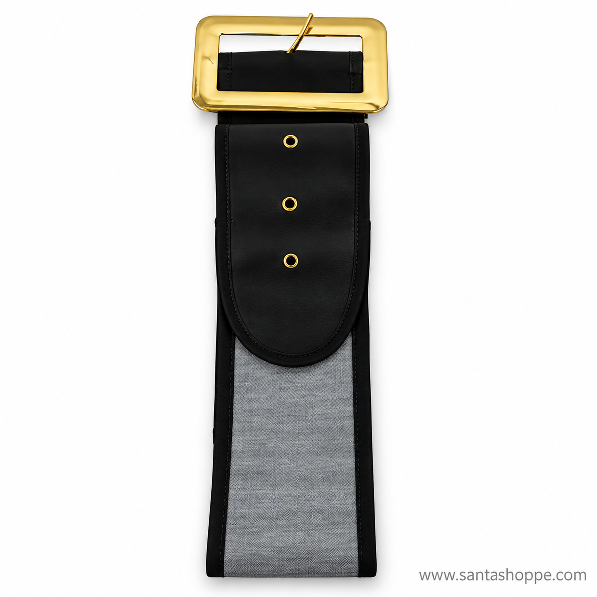 Adults Deluxe Wide Bound Vinyl Santa Belt – L