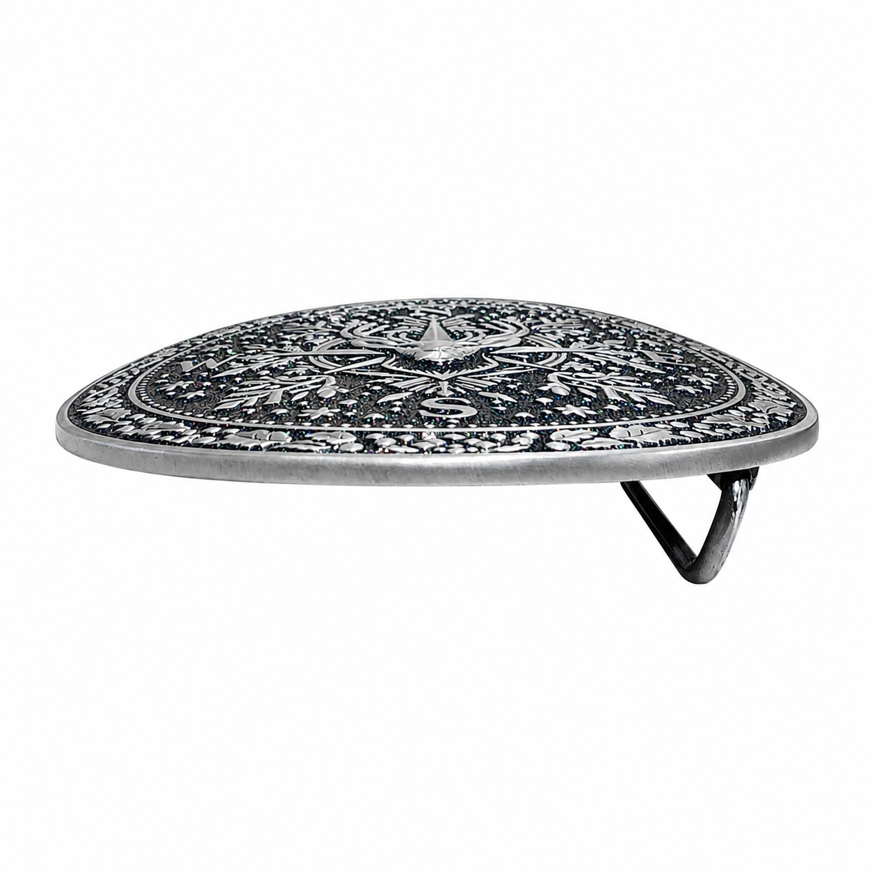 Nordic Aurora Borealis in Silver Santa Belt Buckle for up to 4" Belt