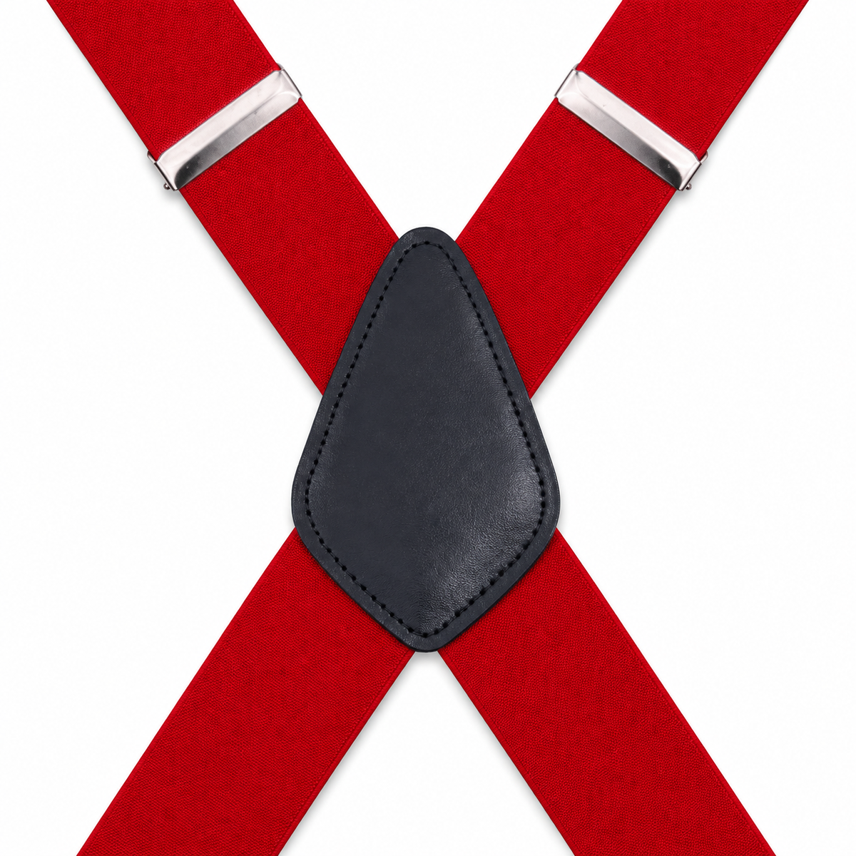 Red Wide Suspenders with clips for Elastic Santa Pants