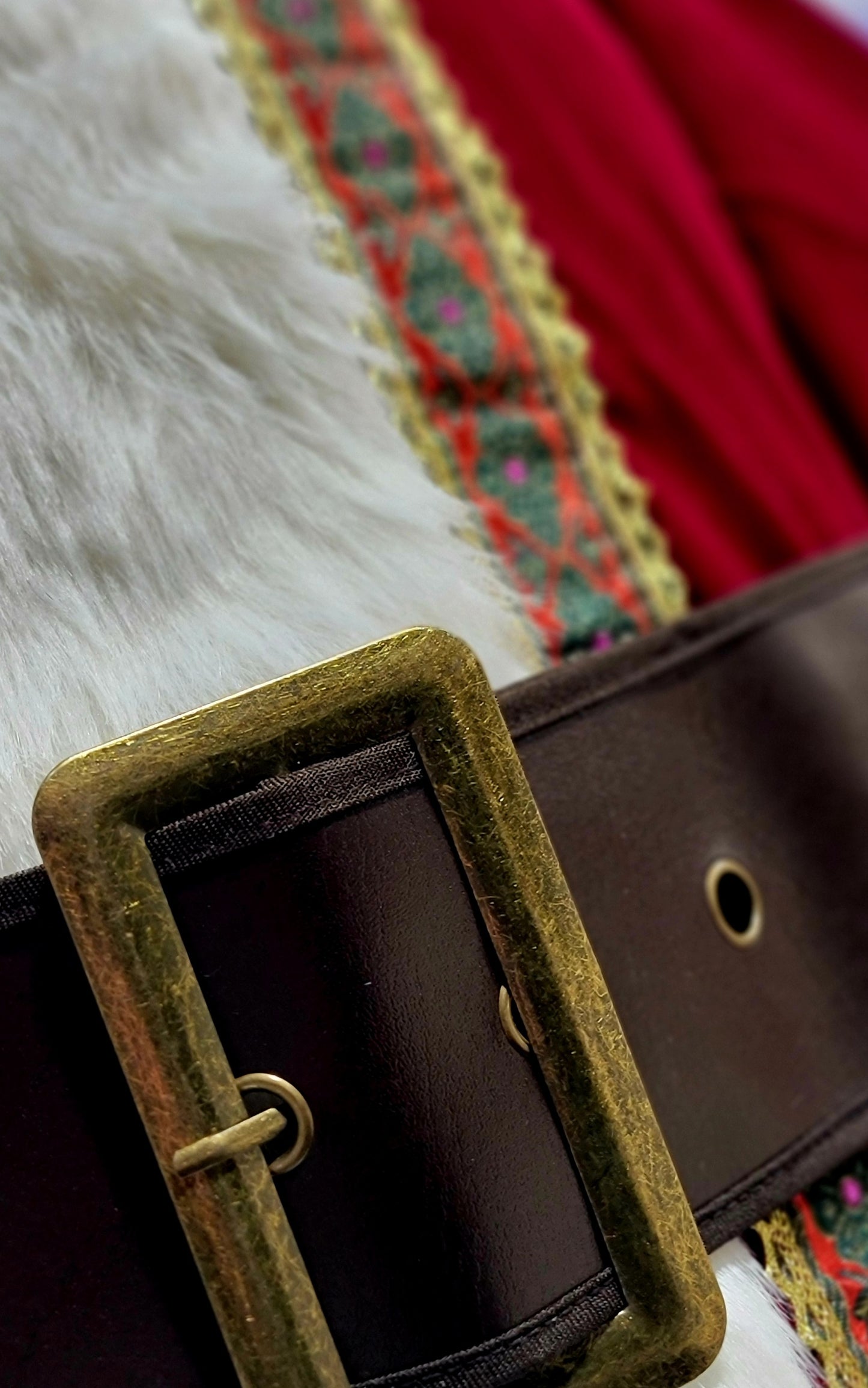 Hooded Santa Suit with Brocade Trim and Hat - XL