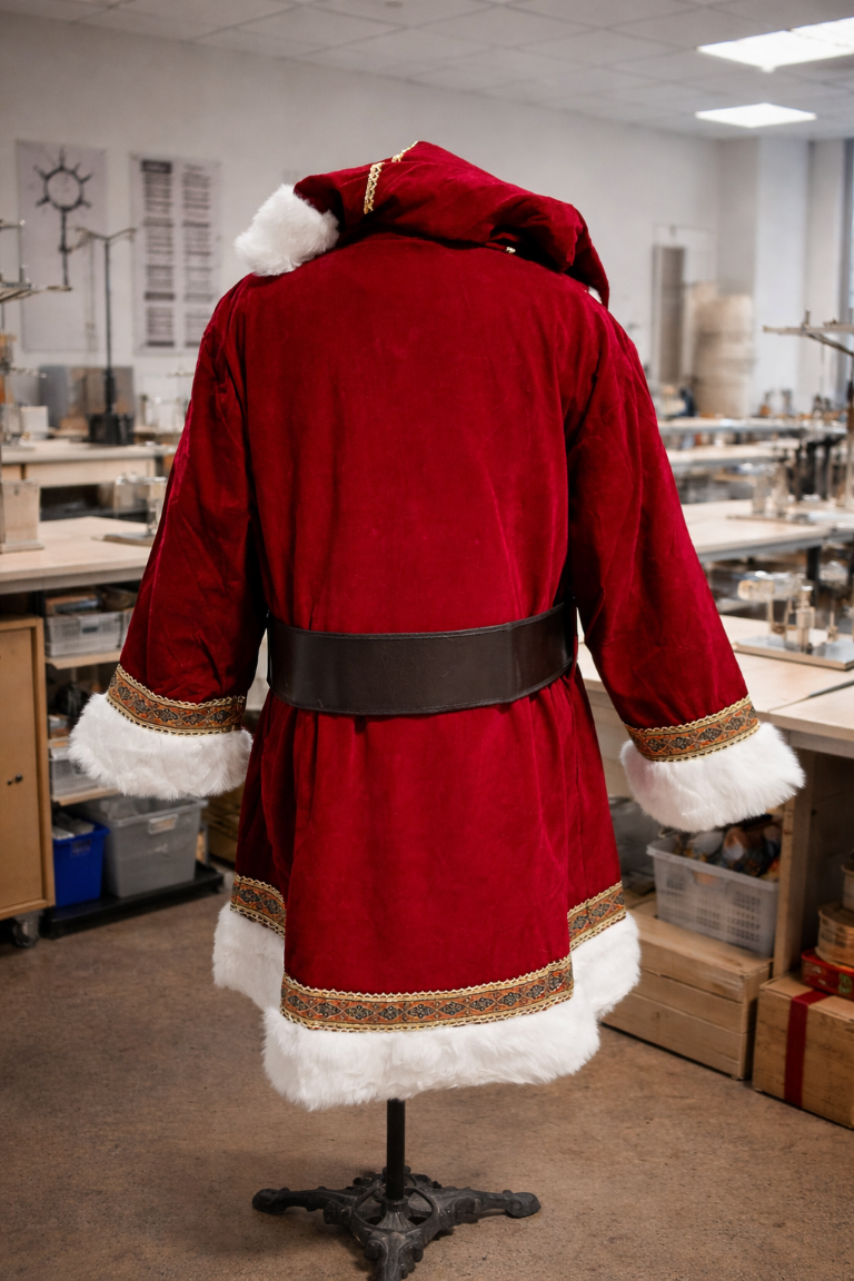 Hooded Santa Suit with Brocade Trim and Hat - XL