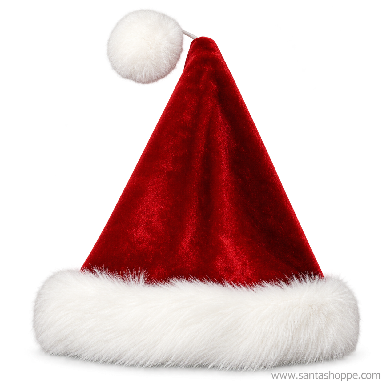 Plush Burgundy Santa Hat with Fir by Santa Shoppe - Medium 22"