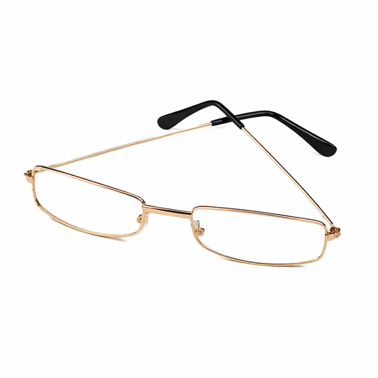 5" Wide Rectangle Gold Rim Santa Glasses by HALCO