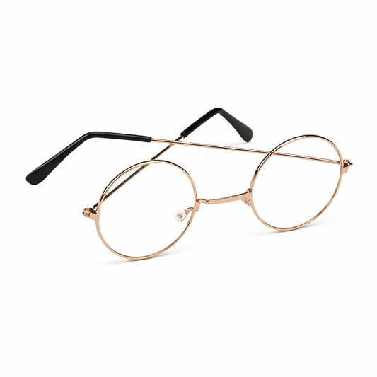 5" Wide Round Gold Rim Santa Glasses by HALCO