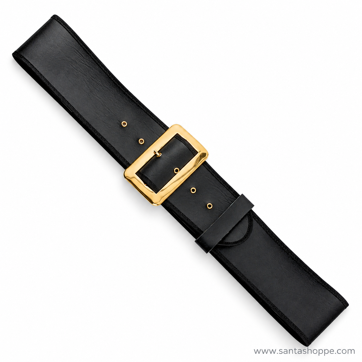 Naugahyde Santa Belt with Traditional Brass Prong Buckle – LG
