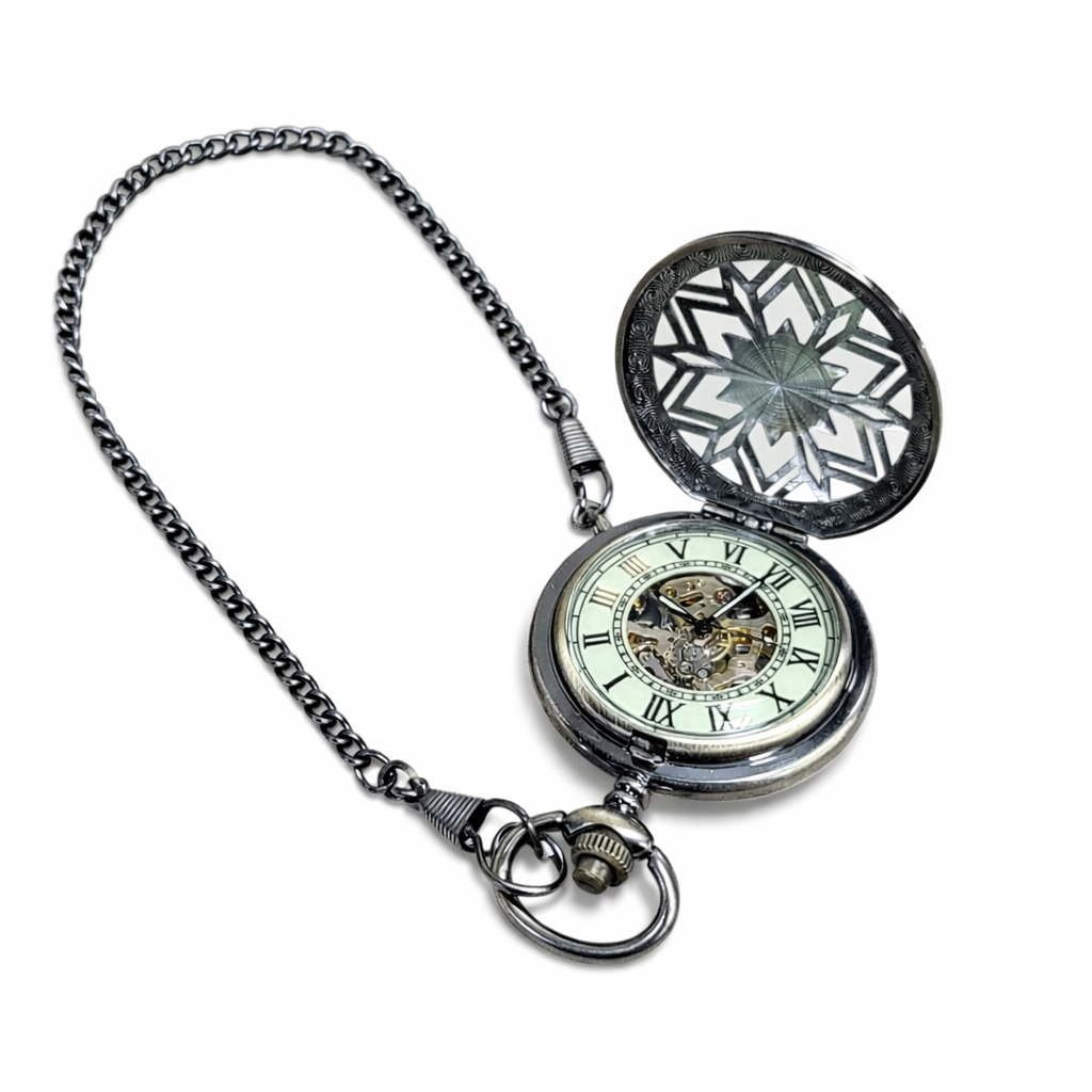 Antique Bronze Nordic Snowflake Pocket Watch for Santa
