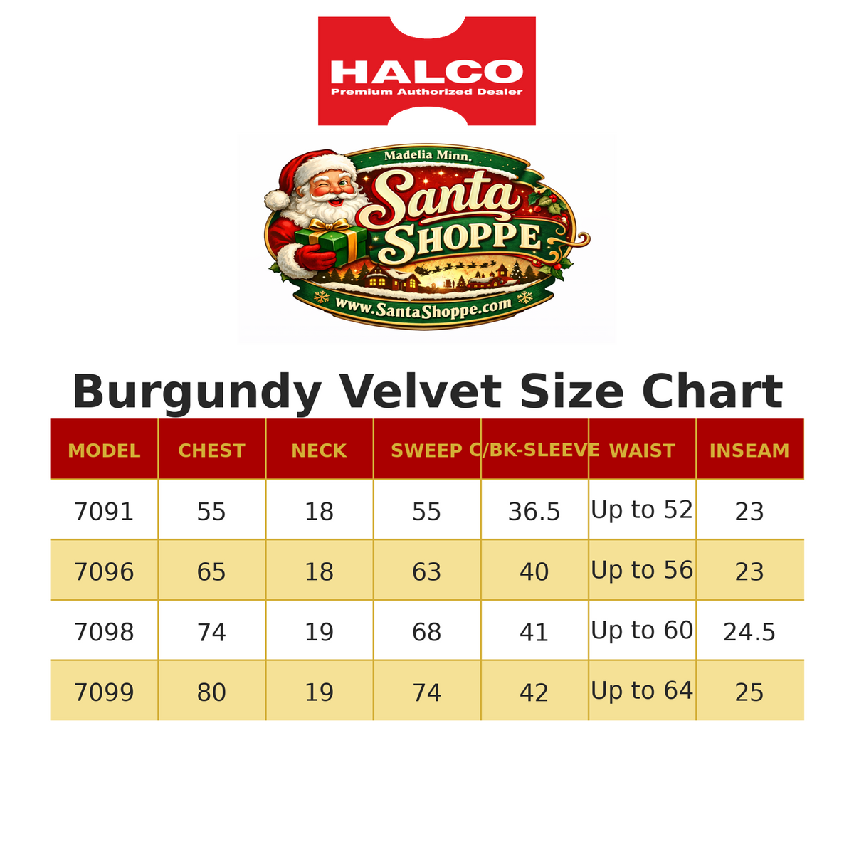 Halco Santa Padding Burgundy Velvet Santa Suit IN-AE7096 | Halco Santa Suit - XL – Santa Shoppe