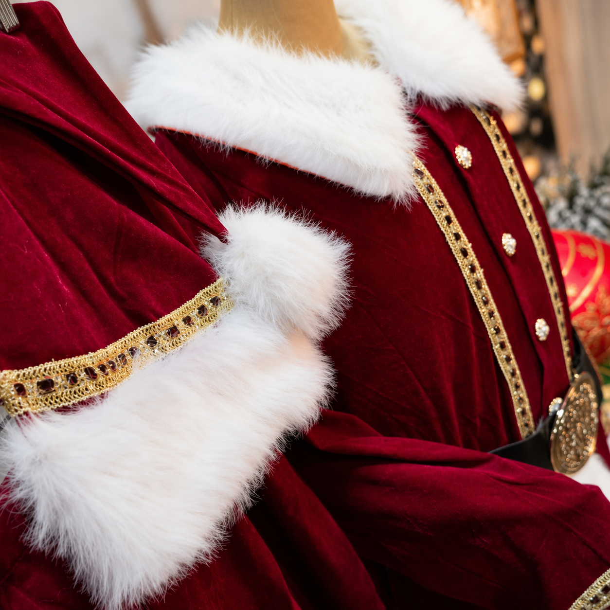 Affordable Cola Santa Suit with Peter Pan Collar - SIZE 2XL