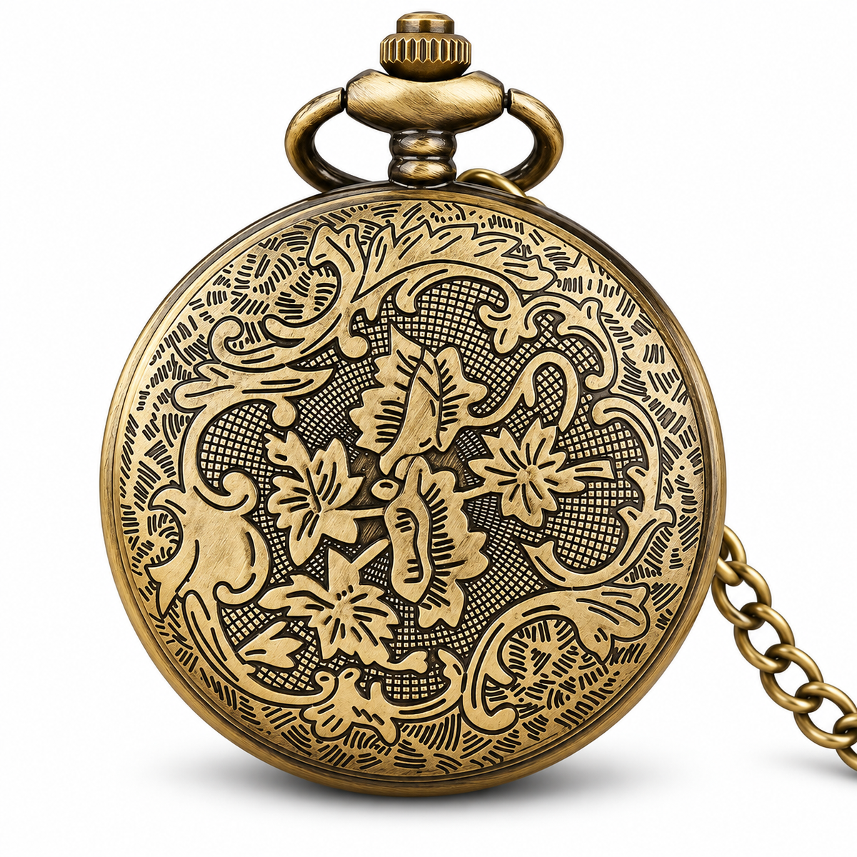 Antique Bronze Deer Duo Pocket Watch for Santa Vest