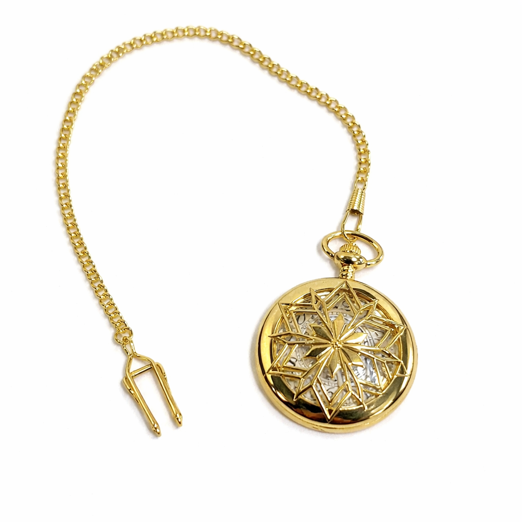 Gold Nordic Snowflake Pocket Watch for Santa Vest
