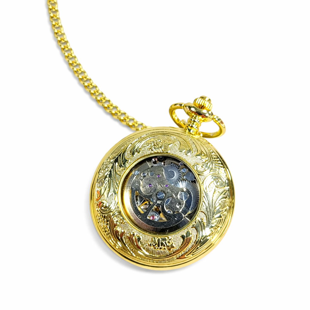 Gold Nordic Snowflake Pocket Watch for Santa Vest