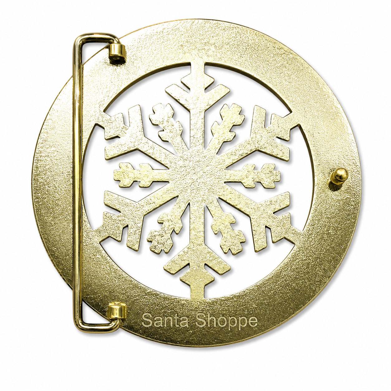 Gold Holly Snowflake Santa Belt Buckle for a 4" Belt