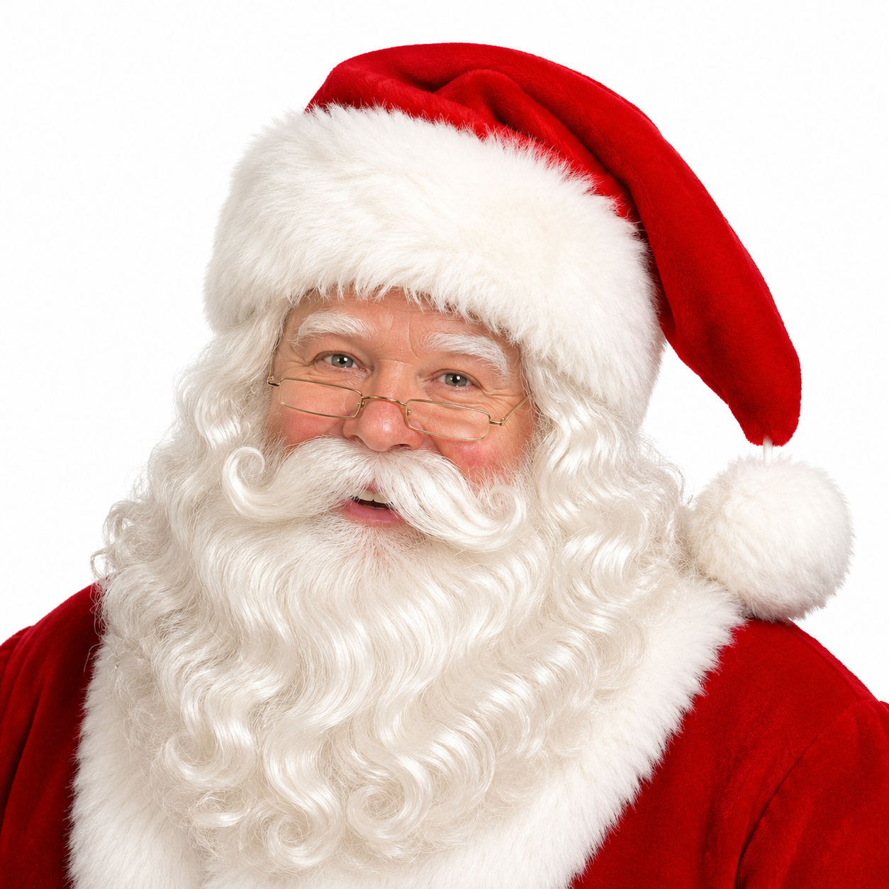 Traditional Red Professional Plush Velvet Hat with Fir by Santa Shoppe