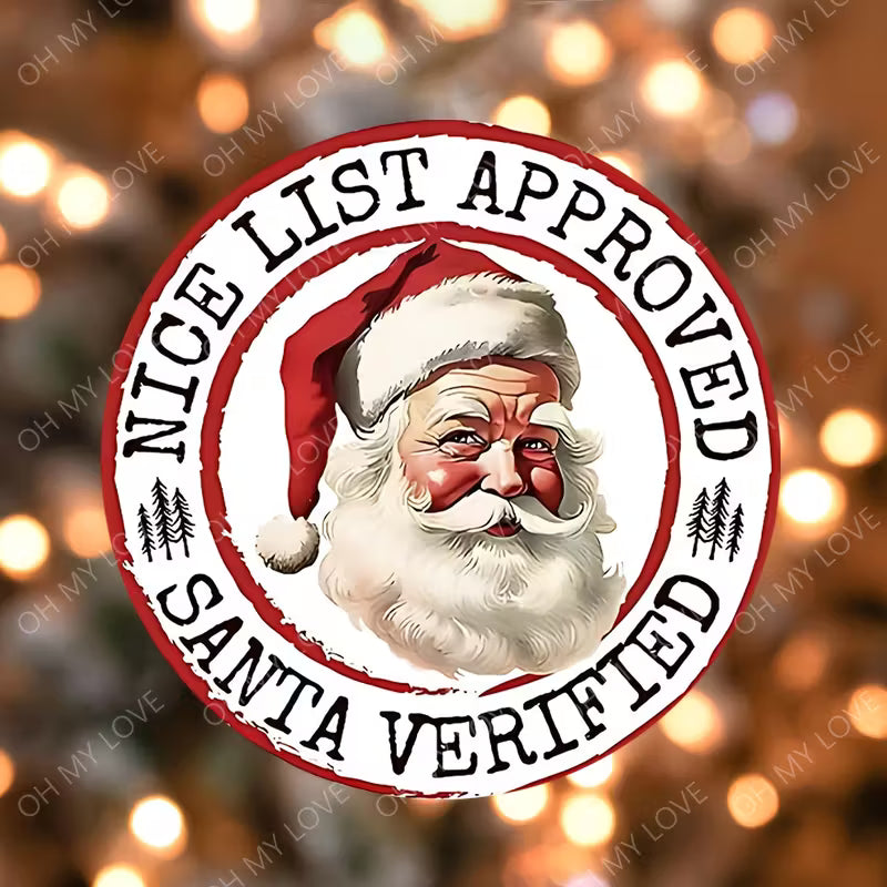 96 Santa Nice List Round Stickers for Children During Visits