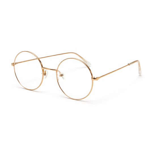 Classic Round Gold Rimmed Santa Glasses