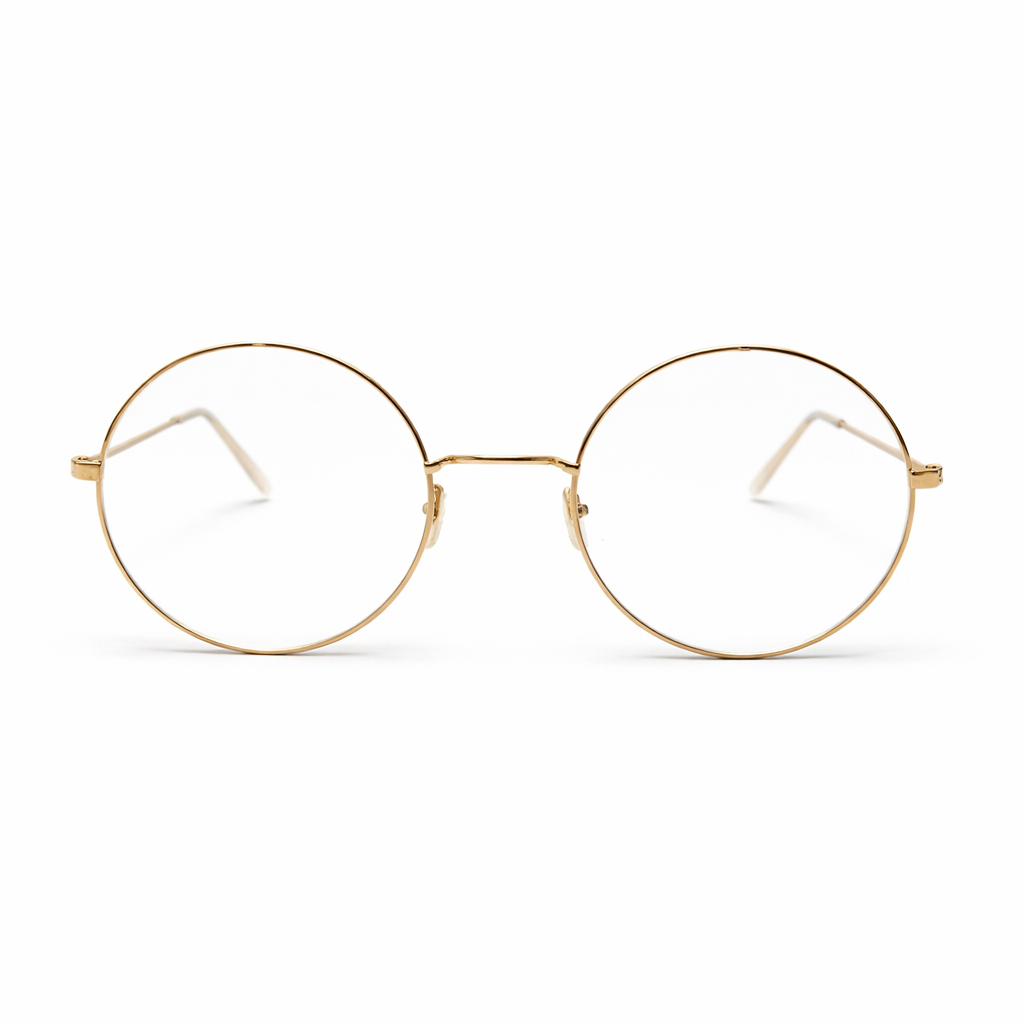 Classic Round Gold Rimmed Santa Glasses
