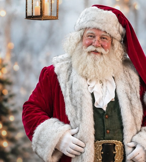 Black Tipped Fur Economy Velvet Santa Suit with Vest and Shirt - 3XL