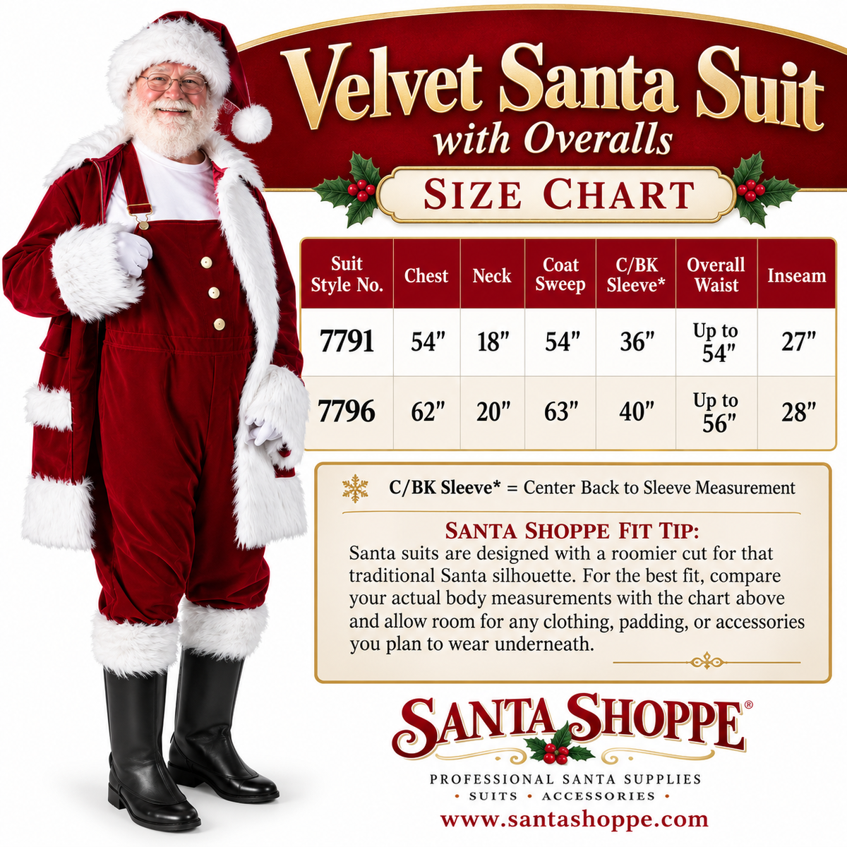 Men's Burgundy Velvet Santa Suit with Overalls Costume - XL