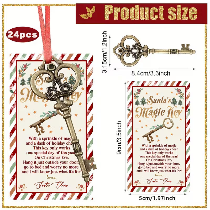 24 Piece Santa Key with Story Card for Santa Visits
