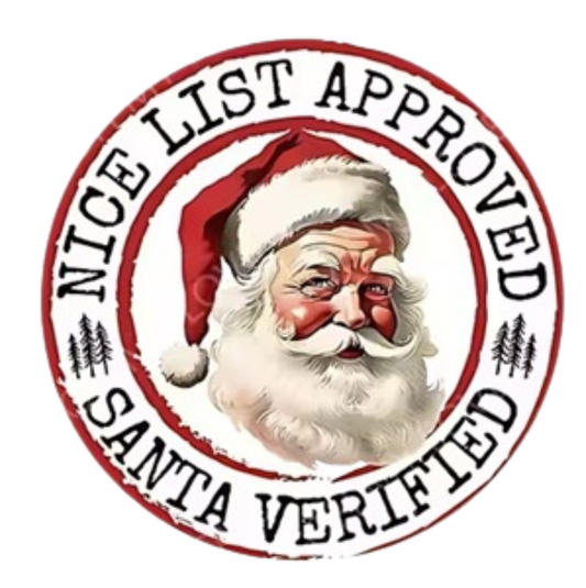 96 Santa Nice List Round Stickers for Children During Visits