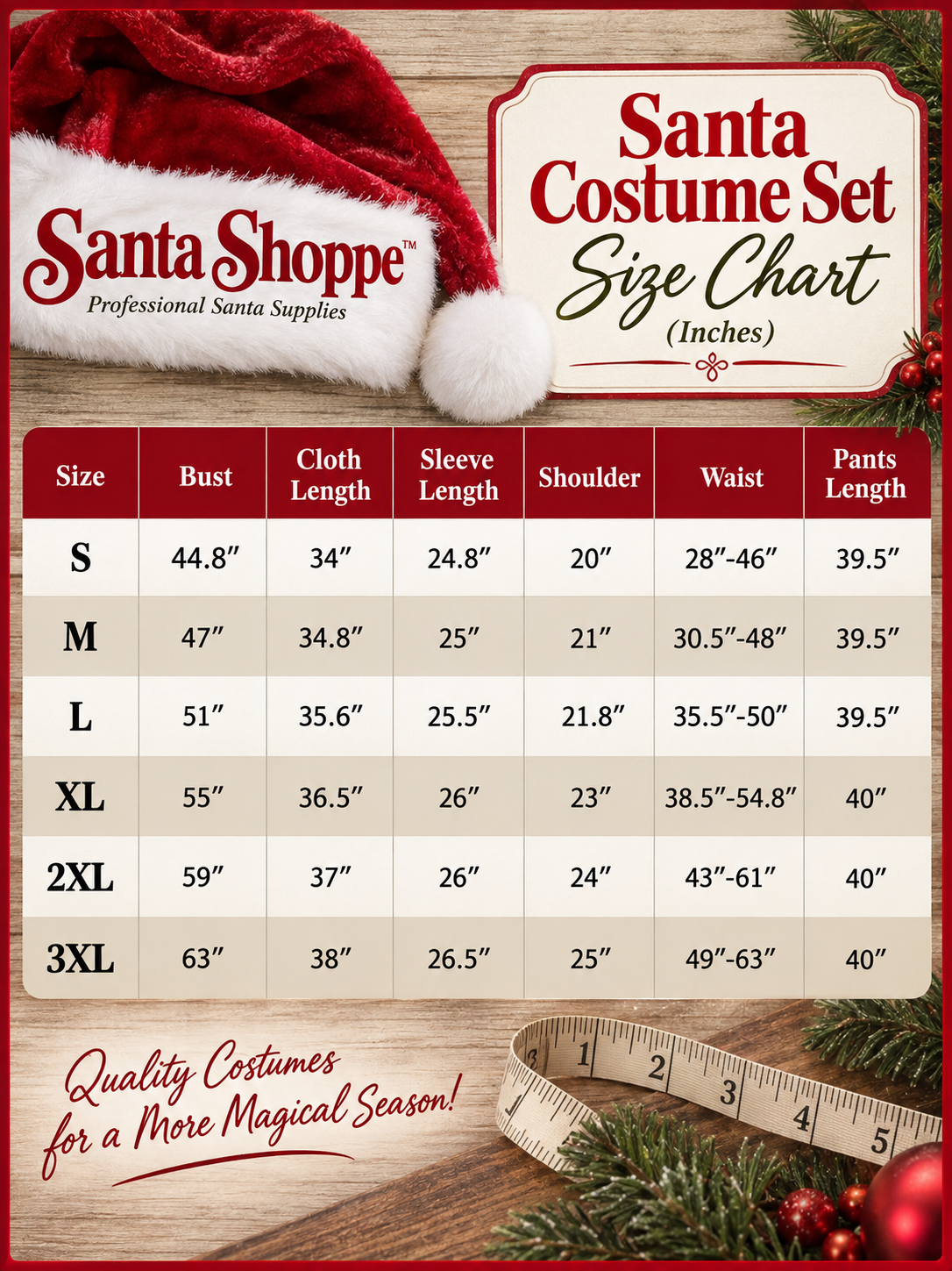 Affordable Cola Santa Suit with Peter Pan Collar - SIZE L