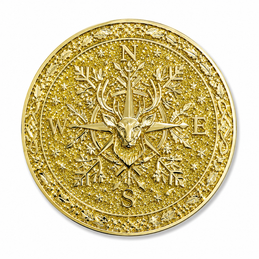 Nordic Reindeer Shiny Gold Snowflake Santa Belt Buckle for up to 4" Belts
