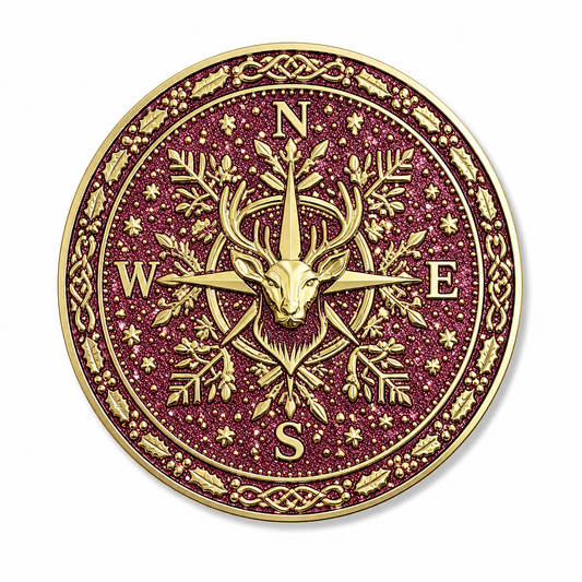 Nordic Reindeer Red Snowflake Santa Belt Buckle for up to 4" Belts
