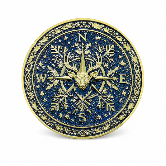 Nordic Aurora Borealis with Shiny Gold Santa Belt Buckle for up to 4" Belt