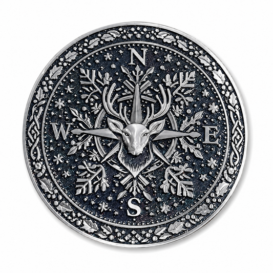 Nordic Aurora Borealis in Silver Santa Belt Buckle for up to 4" Belt