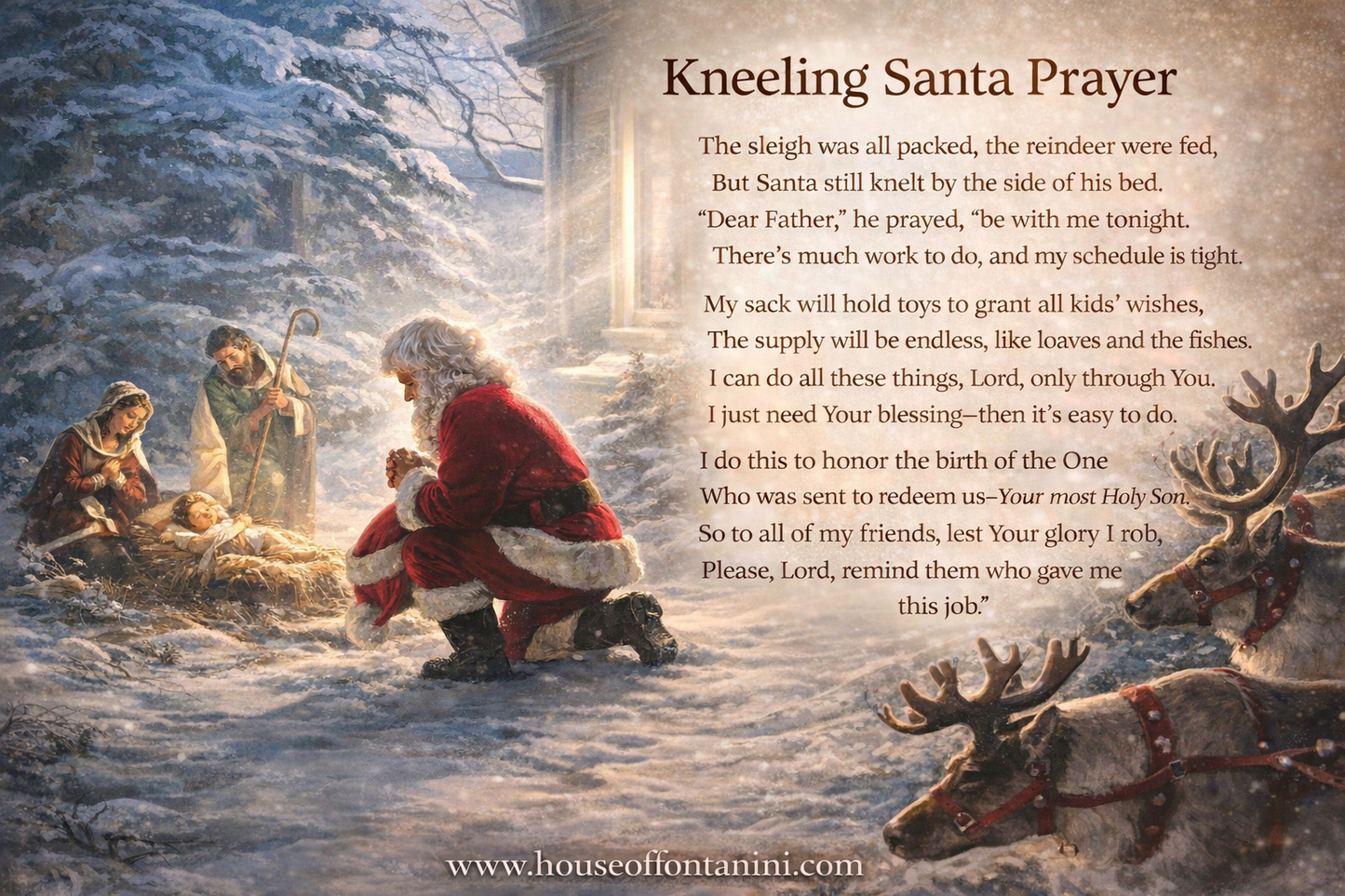 Traditional Kneeling Santa Statue by Roman Inc #82272 - Sale