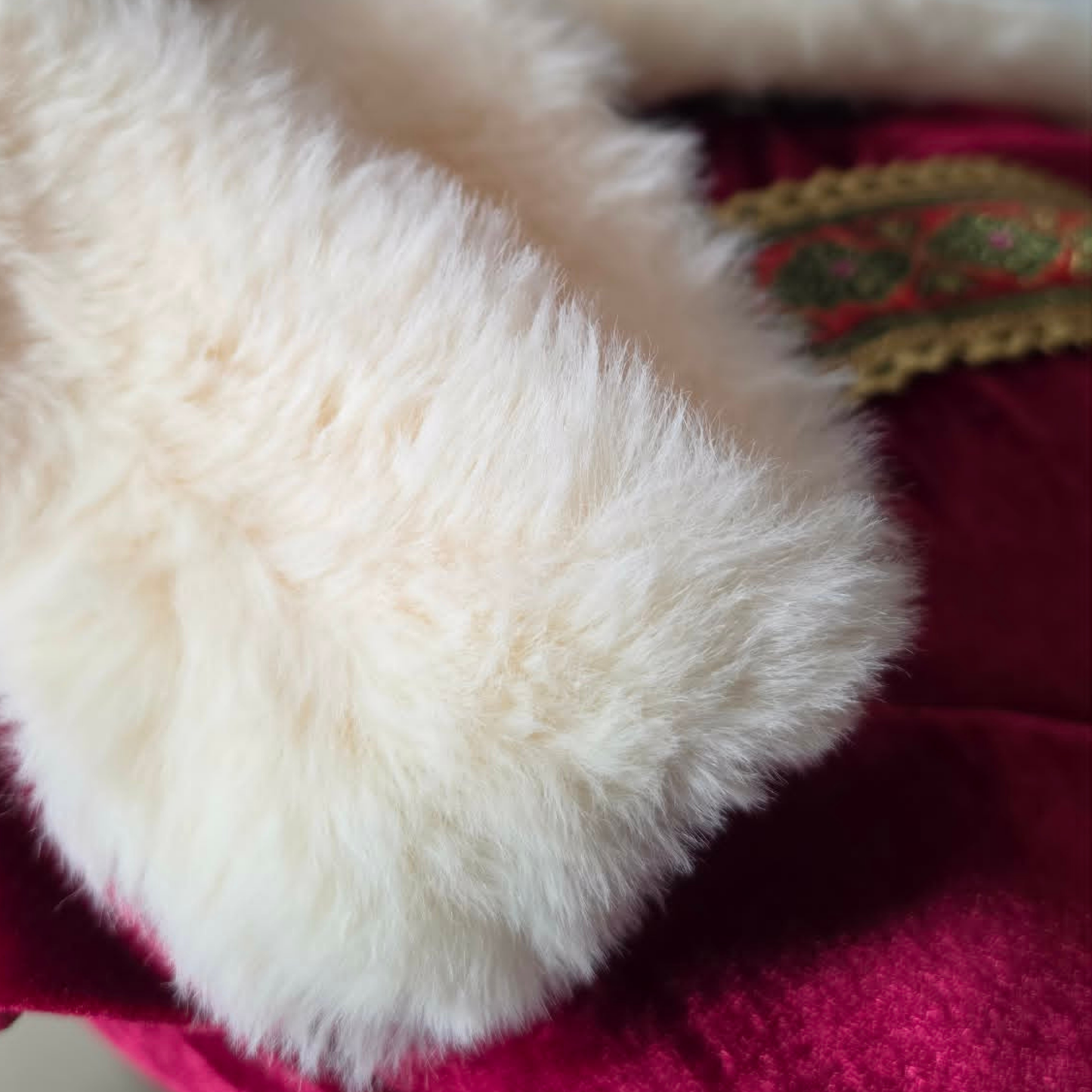 Wine Red Hooded Santa Suit with Brocade Trim - 3XL