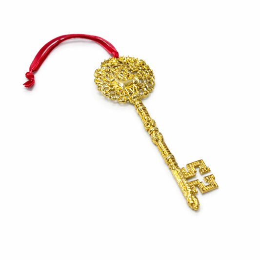 Golden Santa Magic Key with Reindeer Filagree - 7"